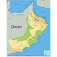 Physical Map of Oman - The Oxford Collection - Size A2 - Paper Laminated