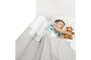 BANBALOO MAX-Barriera di sicurezza letto per bambini-Anticaduta infantile-Parapetto di schiuma con proteggi-materasso impermeabile per letti doppi a scomparsa 90,150,e Montessori-Viaggio guardrail.