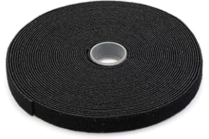 DIGITUS Cinta de gancho y bucle en rollo, organización de cables de cobre o fibra óptica, recortable, anchura 15 mm, longitud 10 m, negro