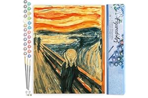 Figured'Art Pintar por Numeros Adultos El Grito Abstracto - Manualidades pintura acrilica Kit Cuadro DIY completo - 40x50cm sin bastidor