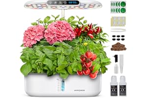 Ahopegarden 12 PodsHydroponics Growing System kit Indoor Garden,-Withe