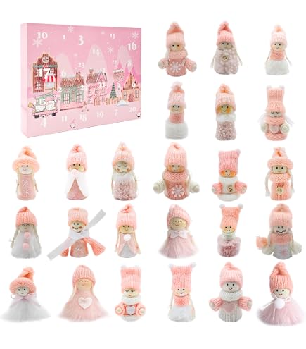 Wichtel Adventskalender 2024 – Mit 24 Handgemachten Plüsch-Wichteln, Samt, 21x21 Cm – Weihnachts-Countdown-Deko