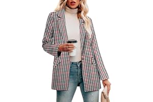 CZIMOO Mujeres Casual Blazer Manga Larga Cuello Abierto Trabajo Oficina Blazer