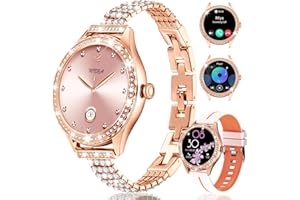 Homailida Orologio Smartwatch Donna, 1.32" Smart Watch Donna Rotondo con Chiamate e Whatsapp, Orologio Fitness con Monitoraggio del Sonno/Contapassi, Impermeabile SmartWatch per Android iOS