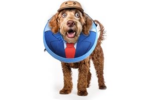 SMIM Inflatable Dog Collar with Quick Release and Adjustable Fit,This Protective Dog Cone for After Surgery Protects from Stitches, Bites, Licks and Wounds, Soft Pet Recovery Collar for Dogs (Blue, Medium)