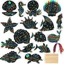 Lot De 48 Cartes à Gratter Papillon – 12 Motifs Différents – Scratch Art Magique Avec Bâtons En Bois Et Rubans – Activité Créative Enfant DIY