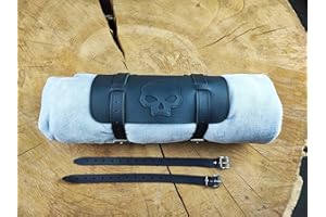 Deckenrolle Skull By ORLETANOS Compatible With Harley Davidson Jackenrolle Roll-Up Ceiling Bracket Suitcase Leather Cushion Tool Roller Suitcase Sissybar Black Roll Yamaha Honda Indian Suzuki Kawasaki