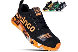 Aohuyergai Zapatos de Seguridad para Hombre Zapatillas De Seguridad Ligeros Mujer con Punteras De Acero, Zapatos De Trabajo Comodos, Zapatos Industriales De Construcción Transpirables