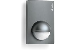 Steinel Détecteur de mouvement intérieur et extérieur IS 180-2 - Capteur de présence à 180° avec détection 12 m - Capteur de mouvement mur et façade, anthracite