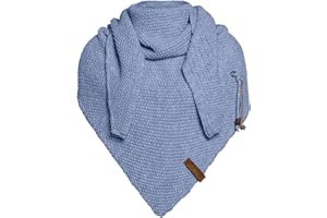 Knit Factory Coco Knitted Shawl - Triangle Scarf Women - Knitted winter scarf - 190x85 cm - Manufactured in Europe - Ladies scarf - Including decorative pin