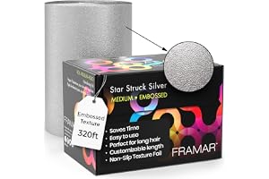 Framar Silver präglad rullhårfolie, hårfolie för highlighter, folie för highlights, frisörfolie för hårhöjdpunkter, highlighting folie, Framar folieark, hårfolie för färgning – 320 fot