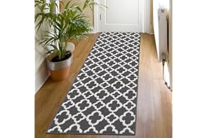 SHACOS Dark Grey Hallway Runner Rug Non Slip 50x150cm Hall Runner Washable Narrow Rugs Carpet Runners for Hallway Kitchen Entryway Laundry Room