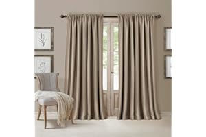 Elrene Energy Efficient Room Darkening Rod Pocket Window Panel, Fabric, Taupe, 52" W x 108" L (Pack of 1)