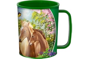 ‎3D LIVELIFE 3D LiveLife Trinkbecher - Grünere Weiden von DeluxeBase. 3D Linsenförmige Pferd Plastikbecher. 300ml Becher für Kinder mit Original Kunstwerk, lizenziert von bekannt Künstler, Michael Searle