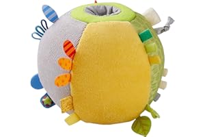 HABA Entdeckerball Alles im Griff - Wunderbar weich mit Rassel und Tastöffnung - Baby-Ball ab 6 Monaten zum Spielen, Entdecken & Greifen - 1306797001