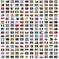 Maxi Chart - Flags of the World with Country Names, Wall Poster Sized 60 x 60 cm