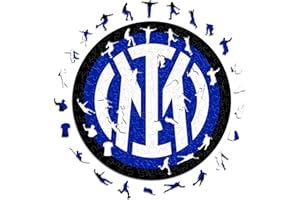 Iconic Puzzles, Inter Logo, Official Product, Wooden Puzzle for Adults and Children, 100% Sustainable Wood, Size S 150 pieces