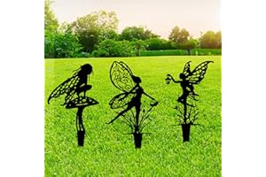 ARWIG 3 pezzi di ornamenti da giardino delle fate per esterni | Ornamenti da giardino in metallo | Accessori per giardini delle fate | Targa in metallo per fate da giardino