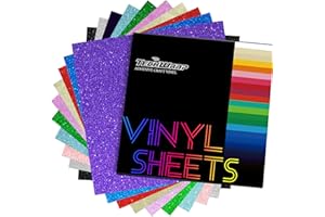 TECKWRAP Glitter Vinyl Adhesive Sheets for Craft Cutter 12" x 12" 10 Sheets/Pack