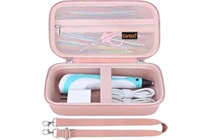 Canboc Carrying Case for SCRIB3D P1 3D Printing Pen, 3D Pen Box with Removable Shoulder Strap, Mesh Pocket fit Filament Refills, Charger, Rose Gold (Case Only)