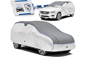WALSER Housse de Protection Anti-grêle Voiture, bâche Anti-grêle, Housse de Voiture déperlante, Housse complète extérieure, Housse SUV/Van, bâche véhicule SUV L Longueur Max. 461-490 cm Argent/Gris