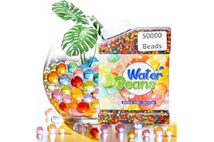 CAKKONE Wasserperlen 50000 Stücke, Water Beads Wasserperlen für Pflanzen Ungiftig Wiederverwendbare, Wasserkugeln Vase Füllstoff und Deko Aquaperlen Wasser Perlen Bioabbaubar
