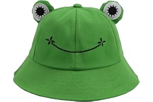Tuopuda Cappello Pescatore Uomo Donna, Estivo Cotone Bucket Hat Rana, Protezione del Sole Cappelli Frog Hat Pieghevole Primavera Estate Cappellino da Pesca per Spiaggia all'Aperto