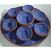 Ceramic Breakfast Set, Breakfast set, Plate, Bowl, Cookie set, Snack (Blue)