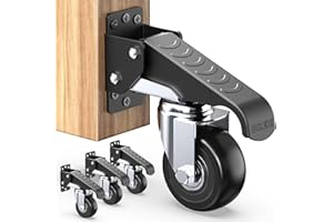HOLKIE Retractable Castors Heavy Duty Castors with Lifting and Lowering Function Maximum Load of 315 kg(4 casters) for Workbenches or other Equipment