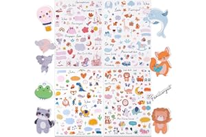 COLOFALLA 4 Blatt Aufkleber zur Geburt A4 DIY Sticker Babyparty Liebe Gender Reveal Taufe Babyshower Deko Zubehör Scrapbooking Gästebuch Fotoalbum Notizbuch Kinder Basteln Geschenke für Junge Mädchen (Geburt)