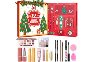 Jutqut Makeup Adventskalender 2025 Frauen, 12 Tage Adventskalender Schminke Make-up Geschenkset und Kosmetik Überraschungen für Weihnachts, Schminke Set und Gesicht Cosmetics für Damen Mädchen