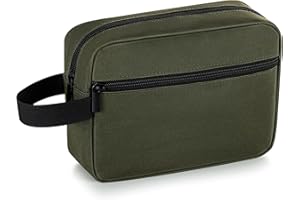 Elviros Travel Kosmetyczka dla kobiet i mężczyzn, lekka torba na przybory do makijażu, wisząca, z przegródką na golenie, organizer kosmetyczny, mała torba podróżna, Zielony wojskowy, Podróże