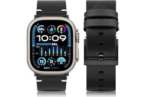 HITZEE Skórzane paski kompatybilne z Apple Watch 49 mm, 45 mm, 44 mm, 42 mm, ręcznie wykonany pasek z prawdziwej skóry w stylu vintage, kompatybilny z Apple Watch Ultra 2, SE2, SE, serii 9, 8, 7, 6,