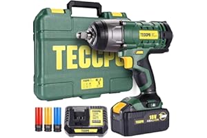 Avvitatore ad Impulsi, TECCPO 350Nm Avvitatori a Massa Battente 18V, 4.0Ah Batteria, 3x Chiavi A Bussola, Mandrino 13mm (1/2"), Impulsi/min 0-3000, con Valigetta Rigida (Migliore Regalo di DIY)