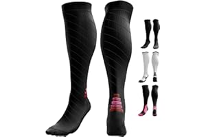 aZengear Calcetines de Compresión para Hombres y Mujer (20-30mmHg) Medias de Compresion Varices, Deporte, Running, Embarazo, Circulación Sanguínea, Vuelos y Trombosis, Enfermeria, Médicos