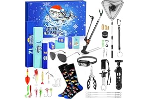iZoeL Angeln Adventskalender 2025 Männer Teenager Junge, Angelkalender Angelnhaken Werkzeug Angellieber Weihnachtskalender 24 Tolle überraschen Geschenk für ihn
