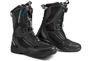 SHIMA STRATO Motorradstiefel Herren und Damen - Motorrad Wasserdicht Stiefel Tourenstiefel Schuhe Männer Leder Schwarz