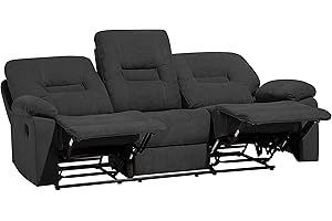 ‎BELIANI Beliani Klassischer 3-Sitzer Sofa Polsterbezug dunkelgrau verstellbar Bergen