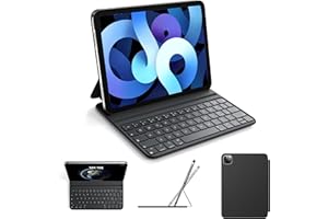 HOU Tastiera Bluetooth per iPad Air 6a/5a/4a/Pro 11, Air 11 Pollici(M3/M2, 2025/2024), Custodia in Ecopelle con Tastiera, Angolo Ergonomico, Disposizione ltaliana, Nero