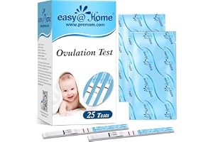 Easy@Home 25 Ovulation (LH) Urine Test Strips, 25 LH Tests | Ovulation Predictor Kit, Powered by Premom Ovulation Predictor iOS and Android App, 25 LH Strips