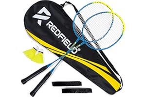 Redfield Badminton Set for Outdoor Backyard Games - 2 Badminton Rackets - 2 Shuttlecocks - Carry Bag - Complete Set for 2 Players
