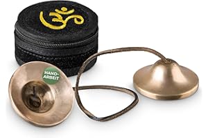 MASSAGE-EXPERT Tibetische Zimbeln [Ø 5,5 cm], heller Ton, matt ohne Symbole, für Meditation (Tingsha), Klangmassage und Klangtherapie