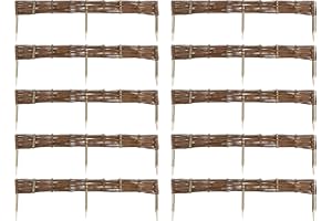 MC.SAMMLER 10 x Beeteinfassung aus Weide 16 Größen (Länge: 120 cm Höhe: 10 cm) Weidenzaun Rasenkante Beetbegrenzung Steckzaun imprägniert mit Buchepflöcken für leichtes Einsetzen Palisade