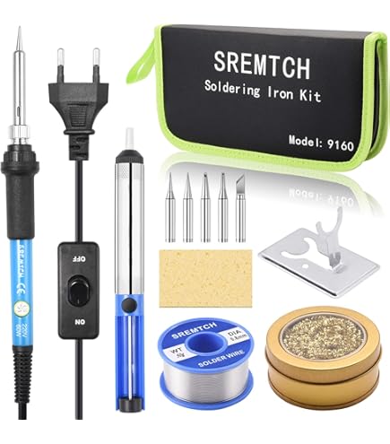 Kit Saldatore 80W Con Display LCD - Temperatura Regolabile 180-500°C, 15 Accessori Inclusi - Foto 8