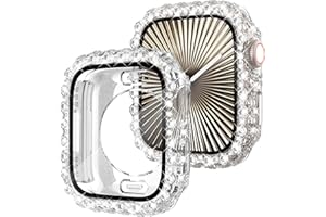 Fullife 2 in 1 Waterproof Bling Case Compatible for Apple Watch 40mm Series SE(2025-2020) 6 5 4,Women Lace Full Diamond Screen Protector Face Cover for iWatch 40mm,Clear