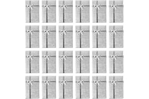 FODLON 24 Pcs Scatole Regalo di Carta, Scatoline Regalo per Gioielli, Scatola Portagioie in Cartone a Pois, Piccole Scatola Regalo con Inserto in Schiuma per Anello, Collana, Compleanno Matrimonio (Argento)
