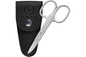 FABCARE Tijeras para uñas de bebé con microdentado innovador, punta redondeada, estuche práctico y guía electrónica, ideales para niños pequeños y diabéticos