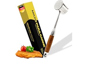 Netrox Mazo de Carne de acero Inoxidable con Mango de Madera I Herramienta de Cocina ablandar profesionalmente la Carne. Ergonómico, Duradero asados