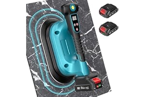 SEESII Vibromasseur de carrelage 285 mm, 2 en 1 Ventouse vibrante pour carreaux et outil de vibration, 12 vitesses, batterie 10 heures, niveau - vibromasseur de carreaux pour grandes tailles (K919B)