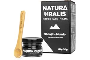 Natura Uralis Shilajit | Résine Minérale de Shilajit Bio, Formée Naturellement, Authentique - Excellente Source de Minéraux et d'Acides, Shilajit Noir Hautement Puissant (30g)